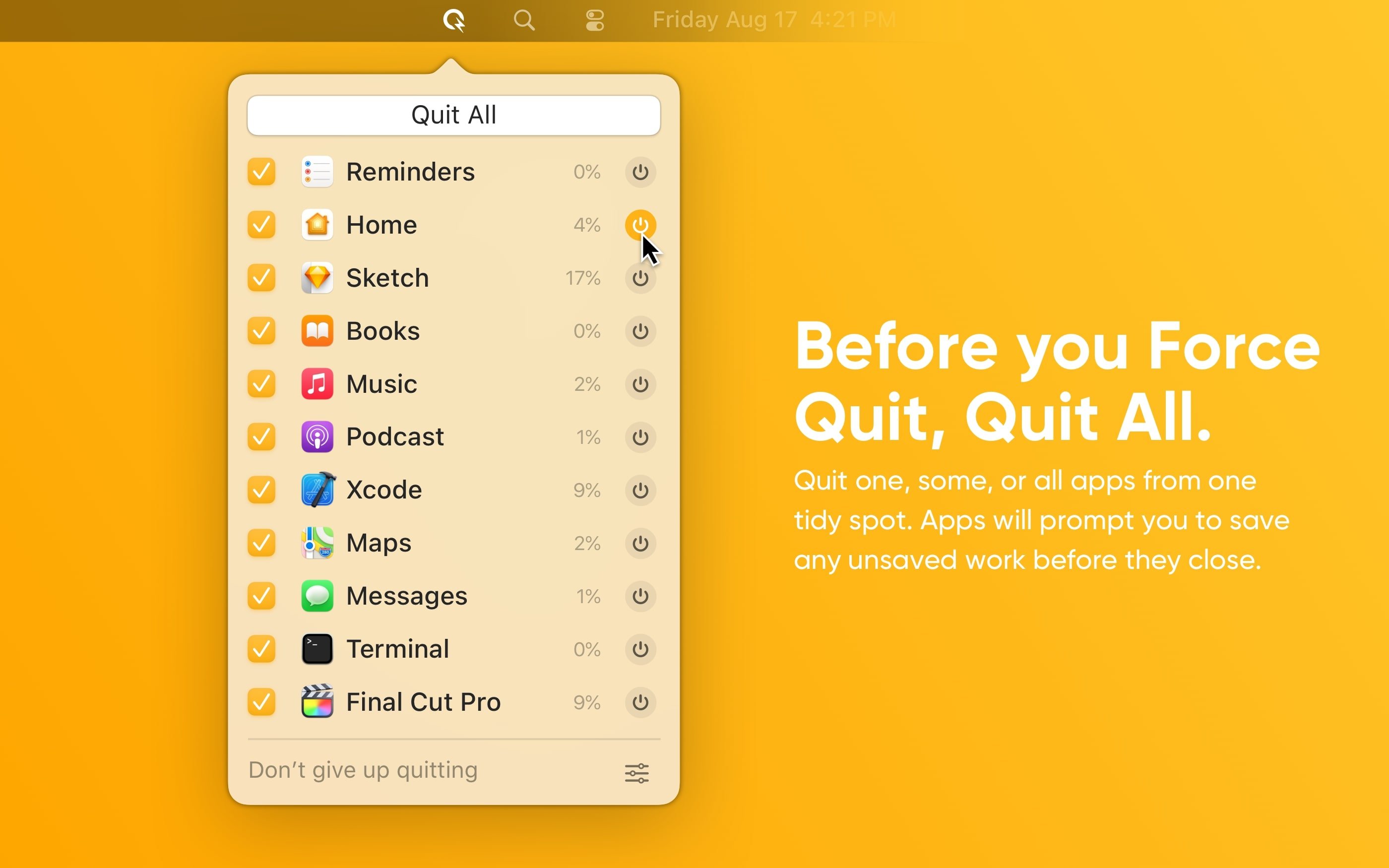 Quit All 截图 1