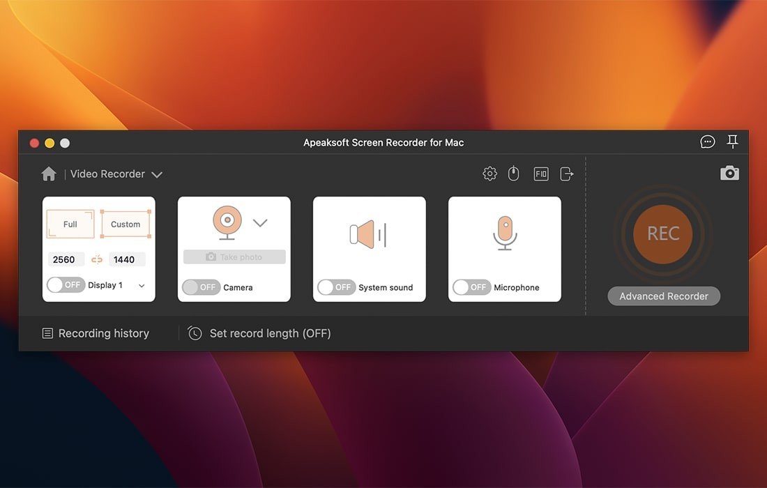 Apeaksoft Screen Recorder 截图 2