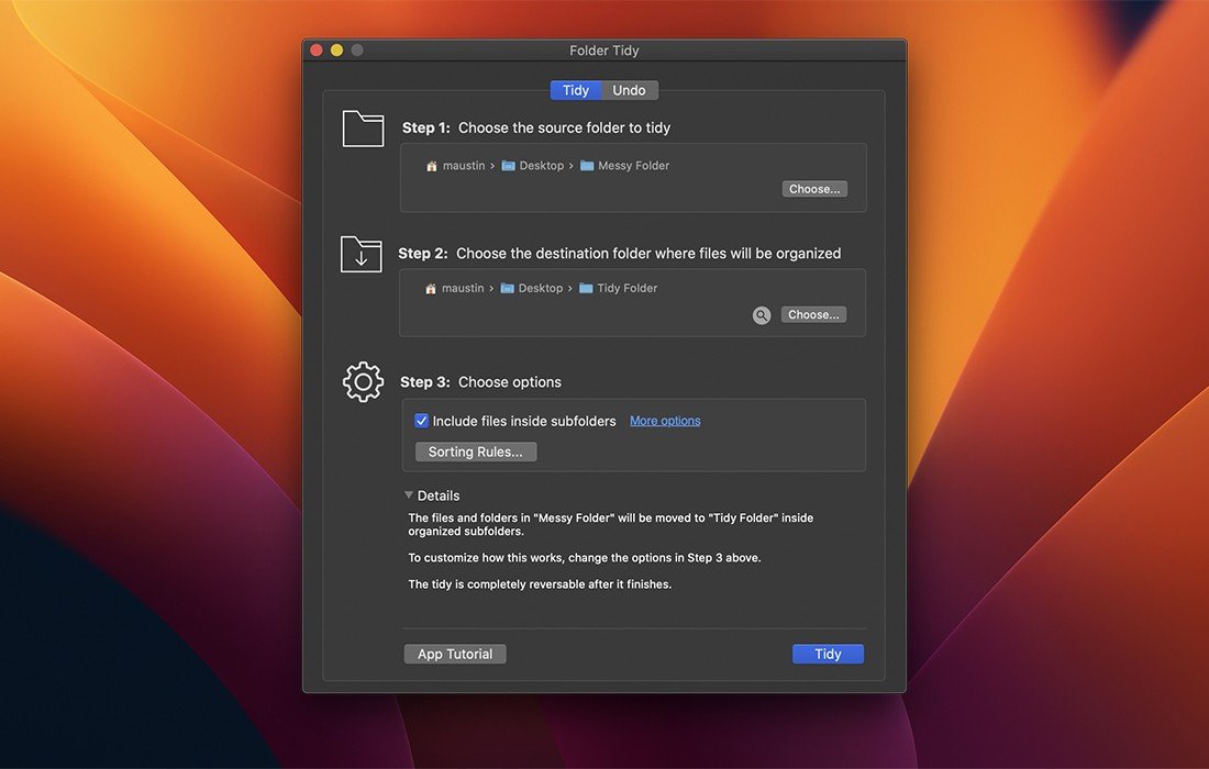 Folder Tidy 截图 1