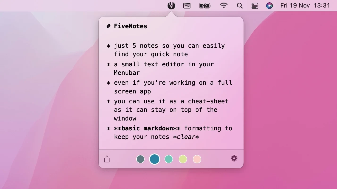 FiveNotes 截图 1