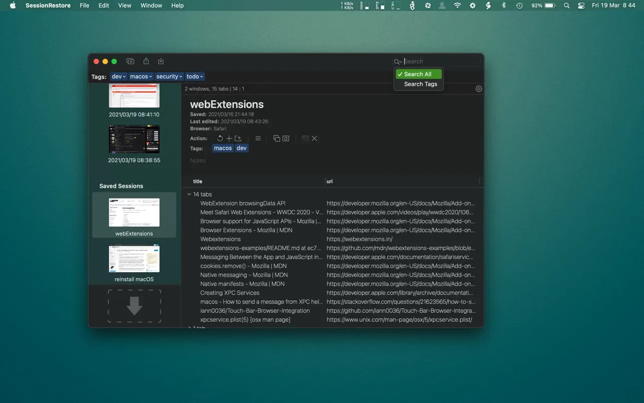 SessionRestore for Safari 截图 2