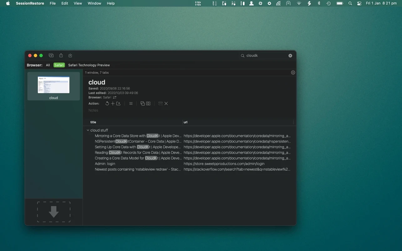 SessionRestore for Safari 截图 3