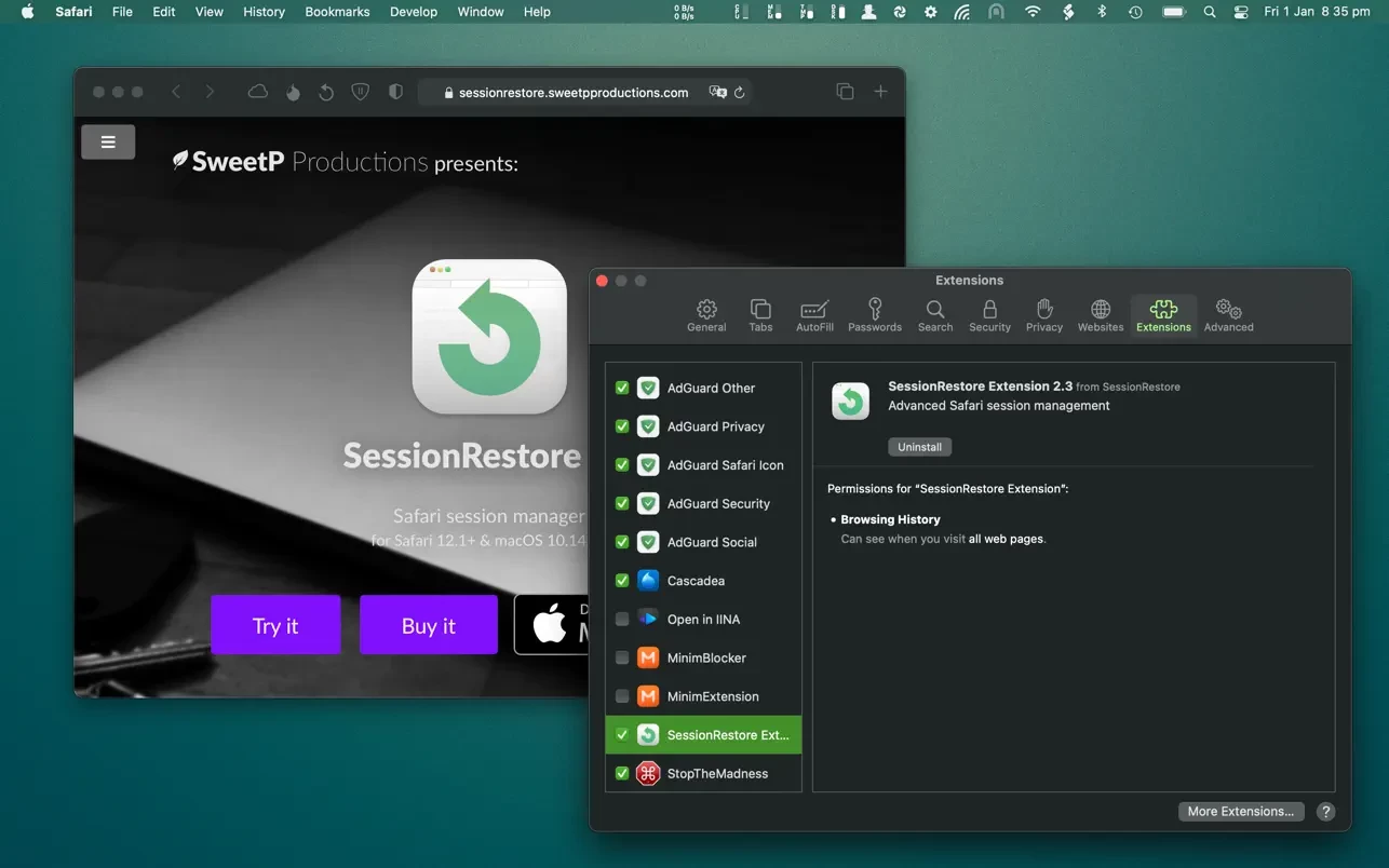 SessionRestore for Safari 截图 5