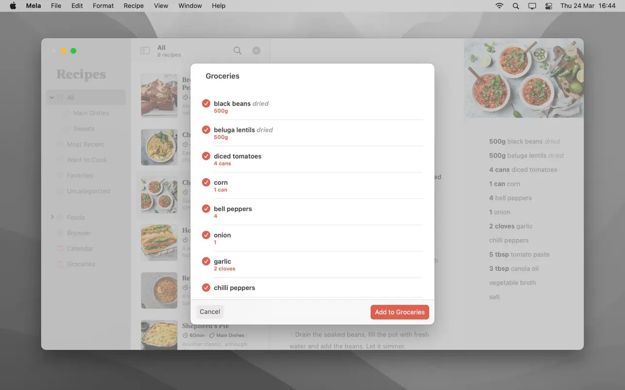 Mela – Recipe Manager 截图 5
