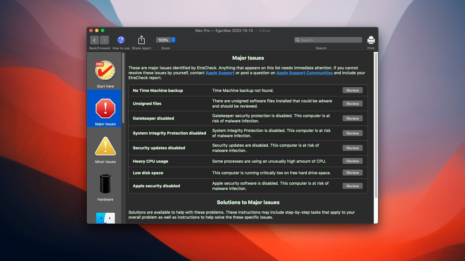 EtreCheck Pro 截图 2