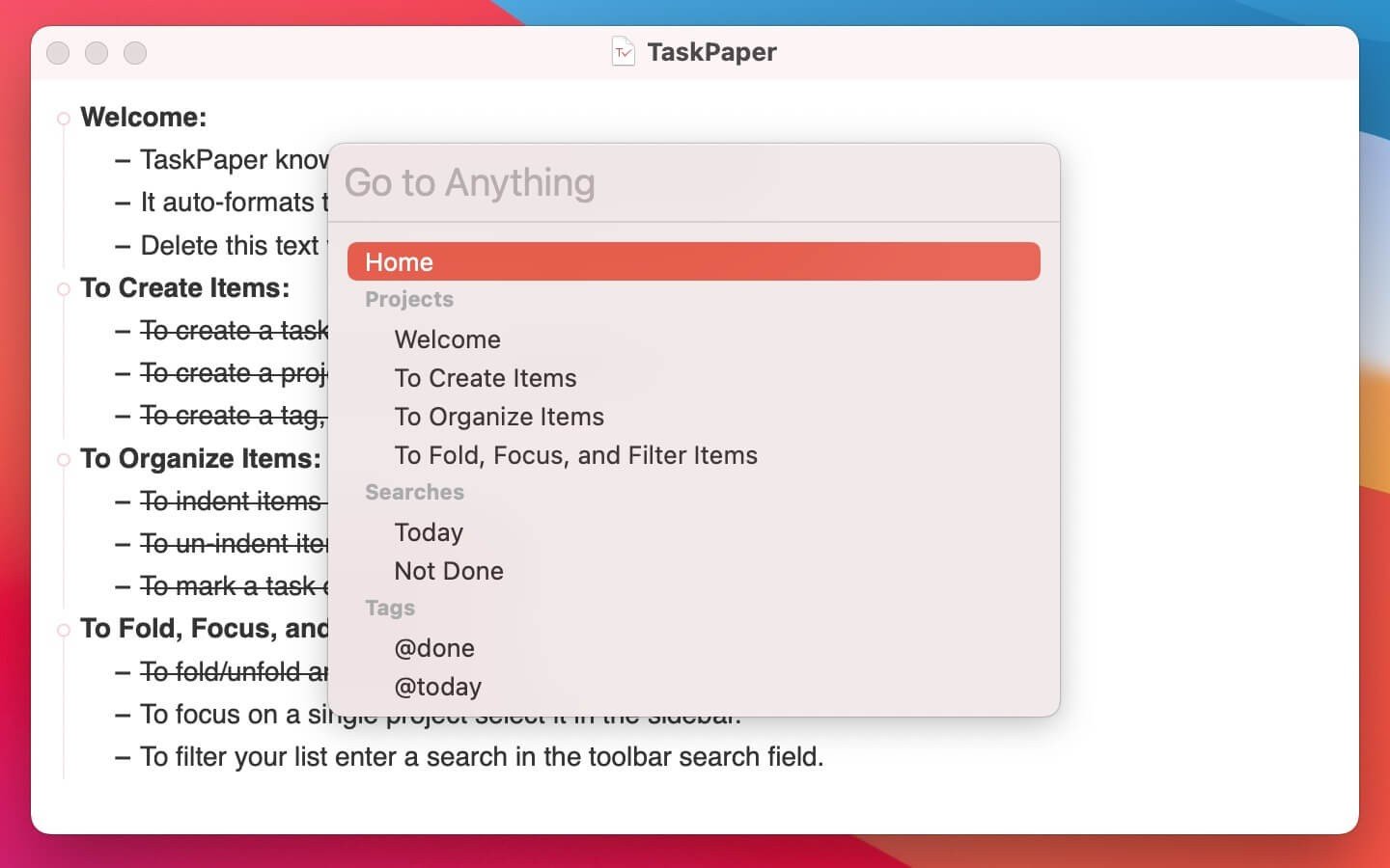 TaskPaper 截图 3