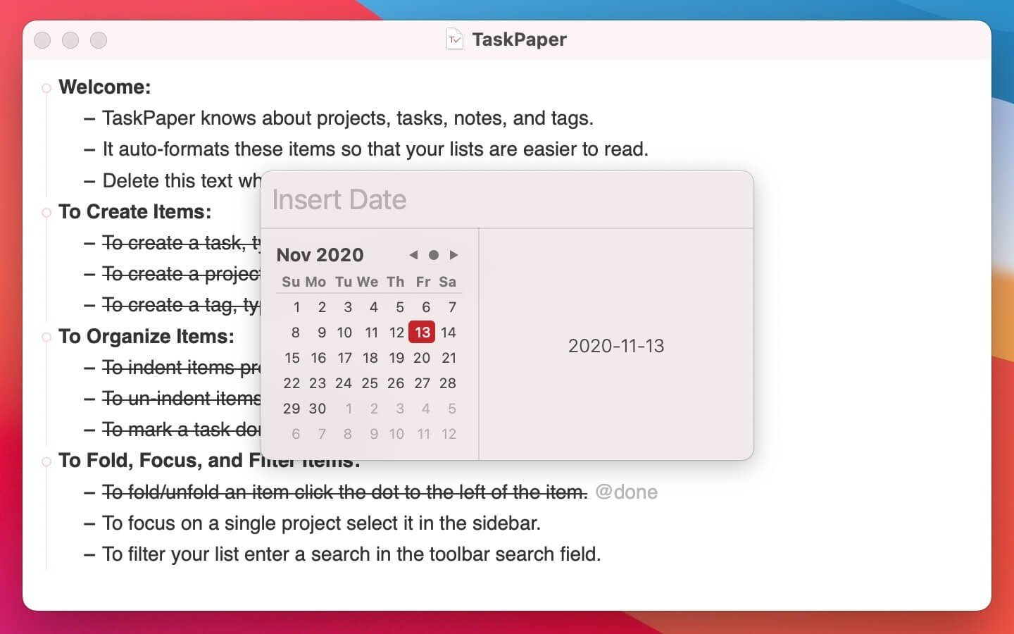 TaskPaper 截图 4