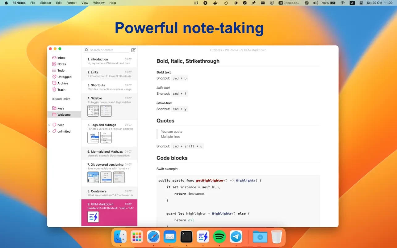 FSNotes 截图 1