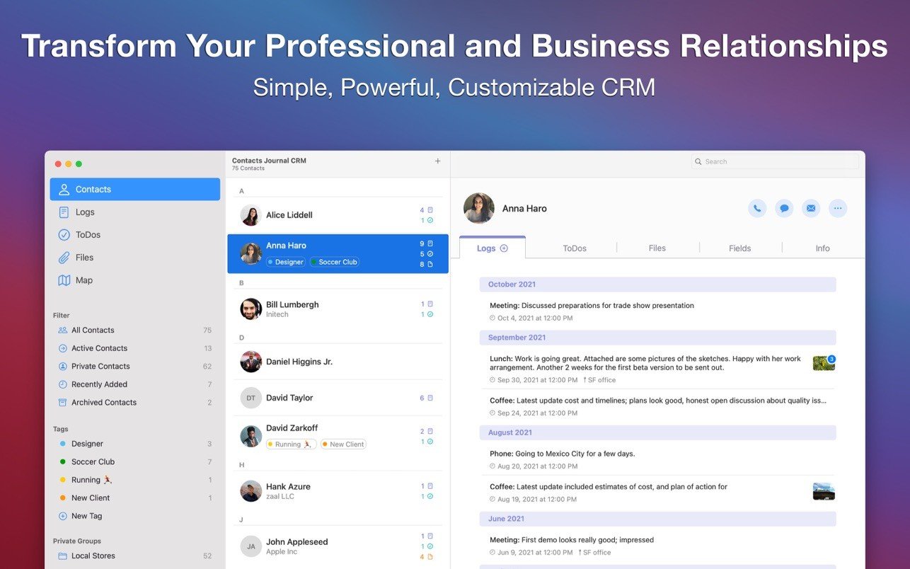 Contacts Journal CRM 截图 1