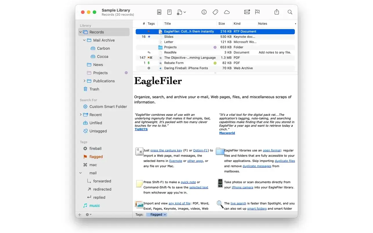EagleFiler 截图 2