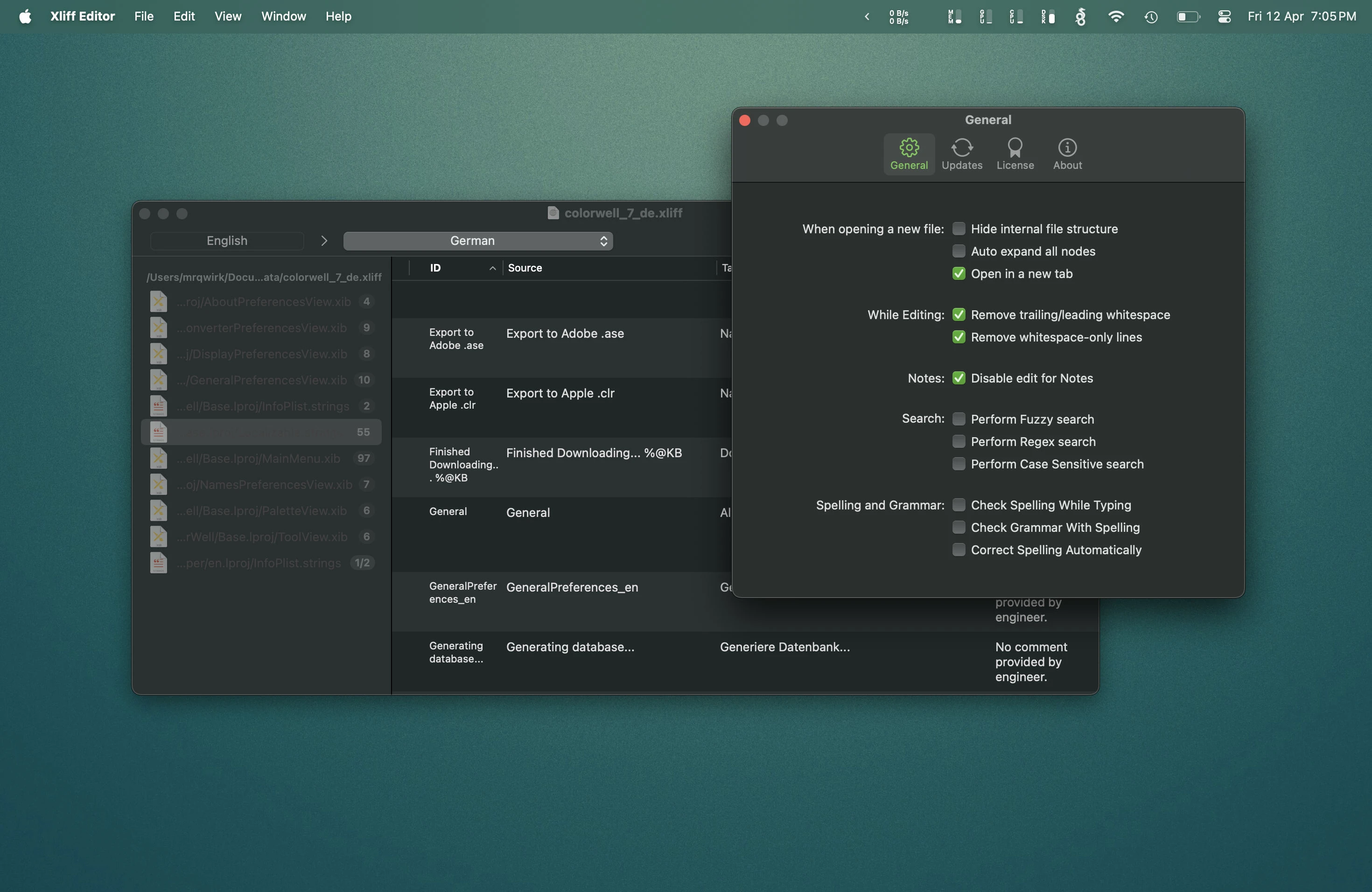 Xliff Editor 截图 2