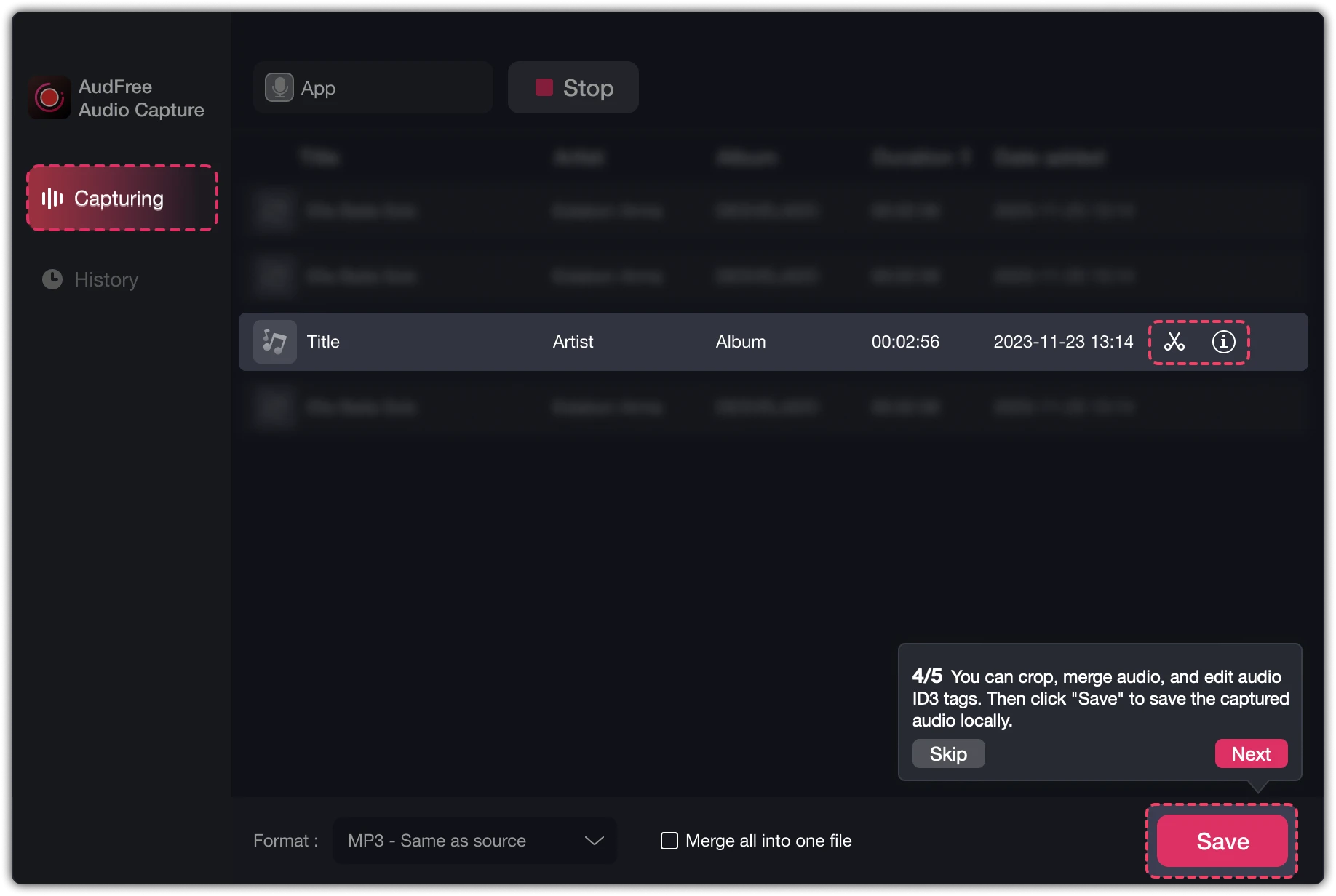 AudFree Audio Capture 截图 2