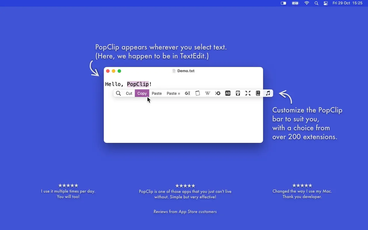 PopClip 截图 1