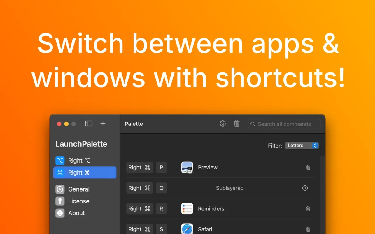 LaunchPalette – App Switcher 截图 1
