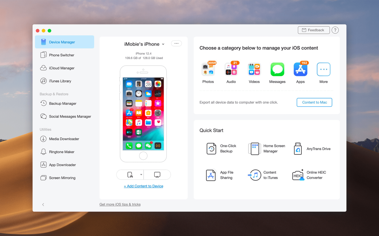 AnyTrans for iOS 截图 1