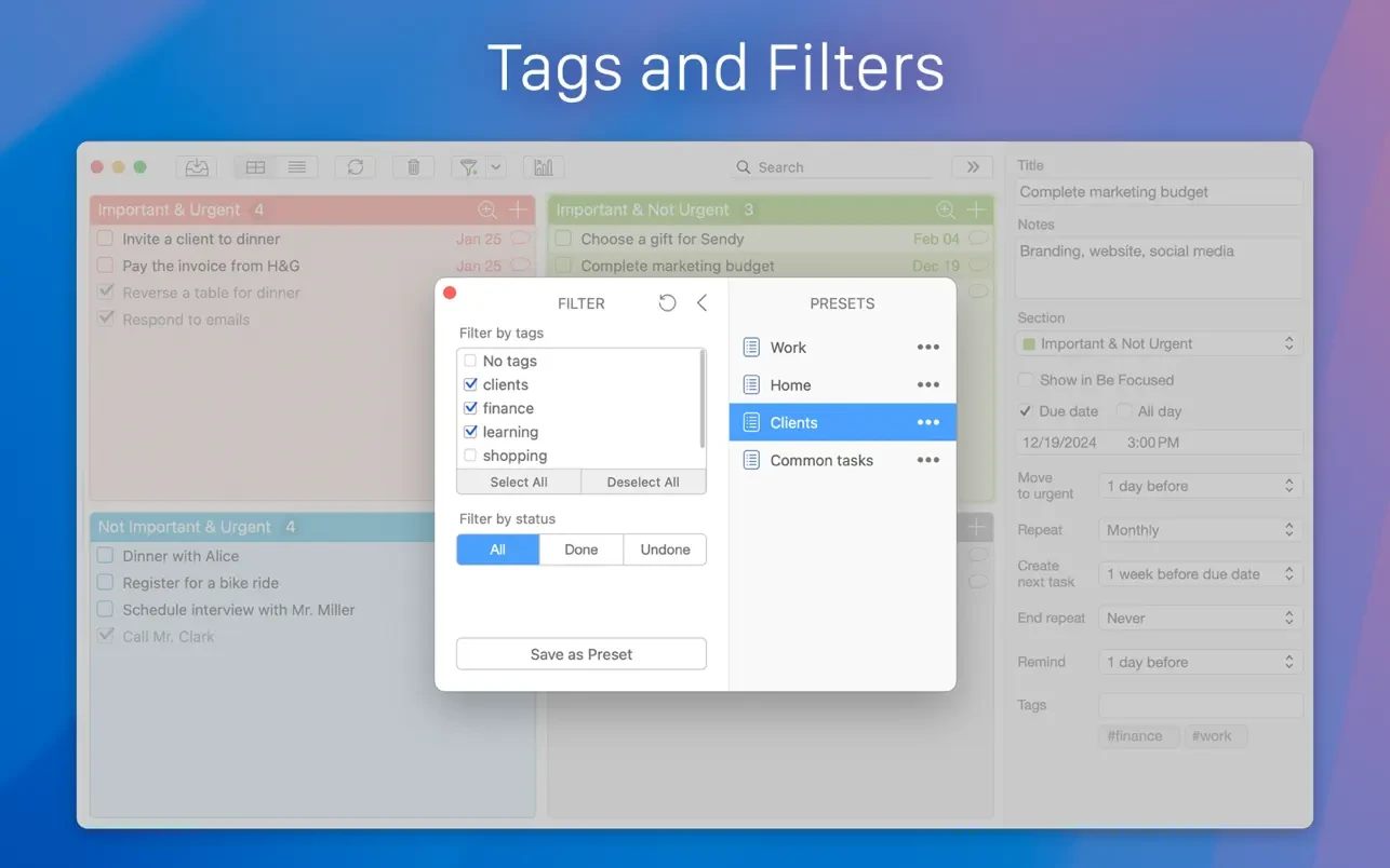 Focus Matrix – Task Manager 截图 2