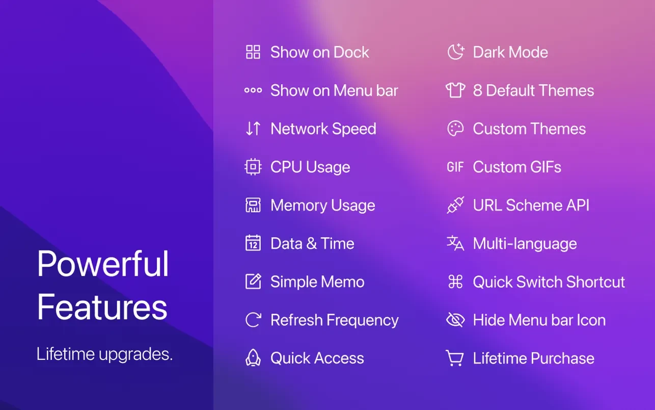 DockX - System Status on Dock 截图 5
