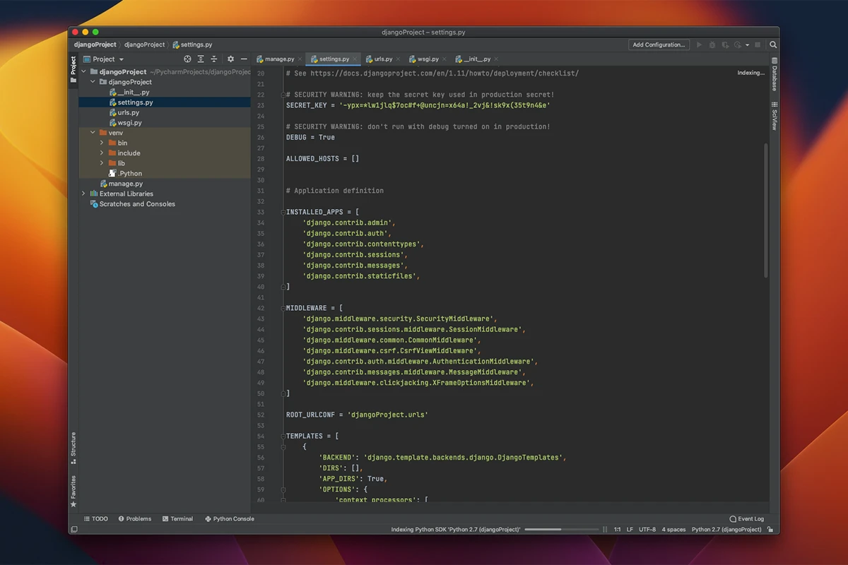 PyCharm 截图 2