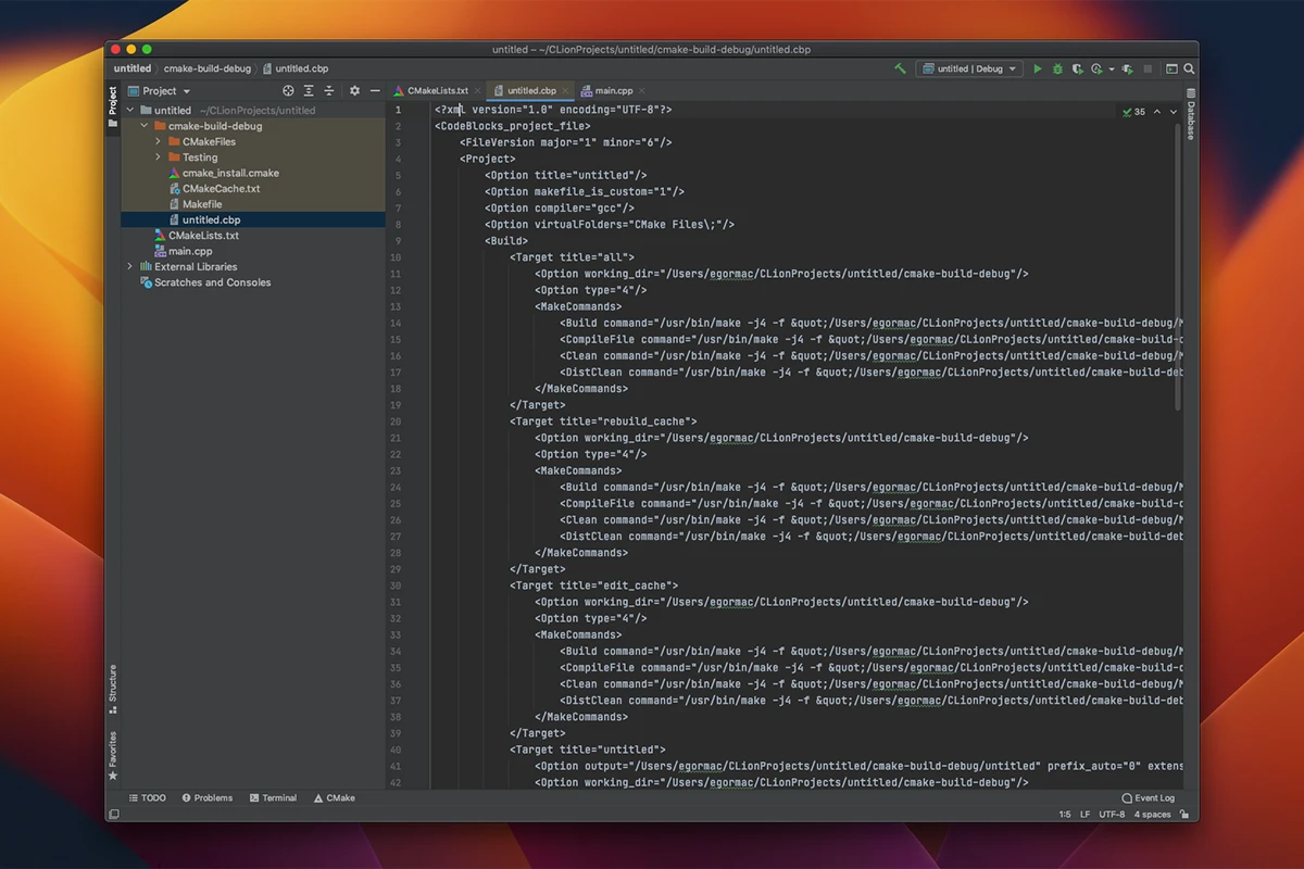 CLion 截图 1