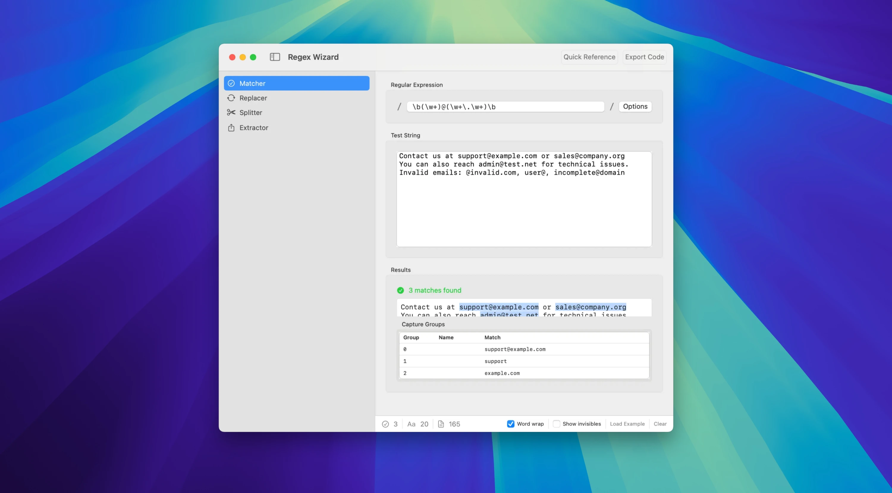 RegEx Wizard 截图 1