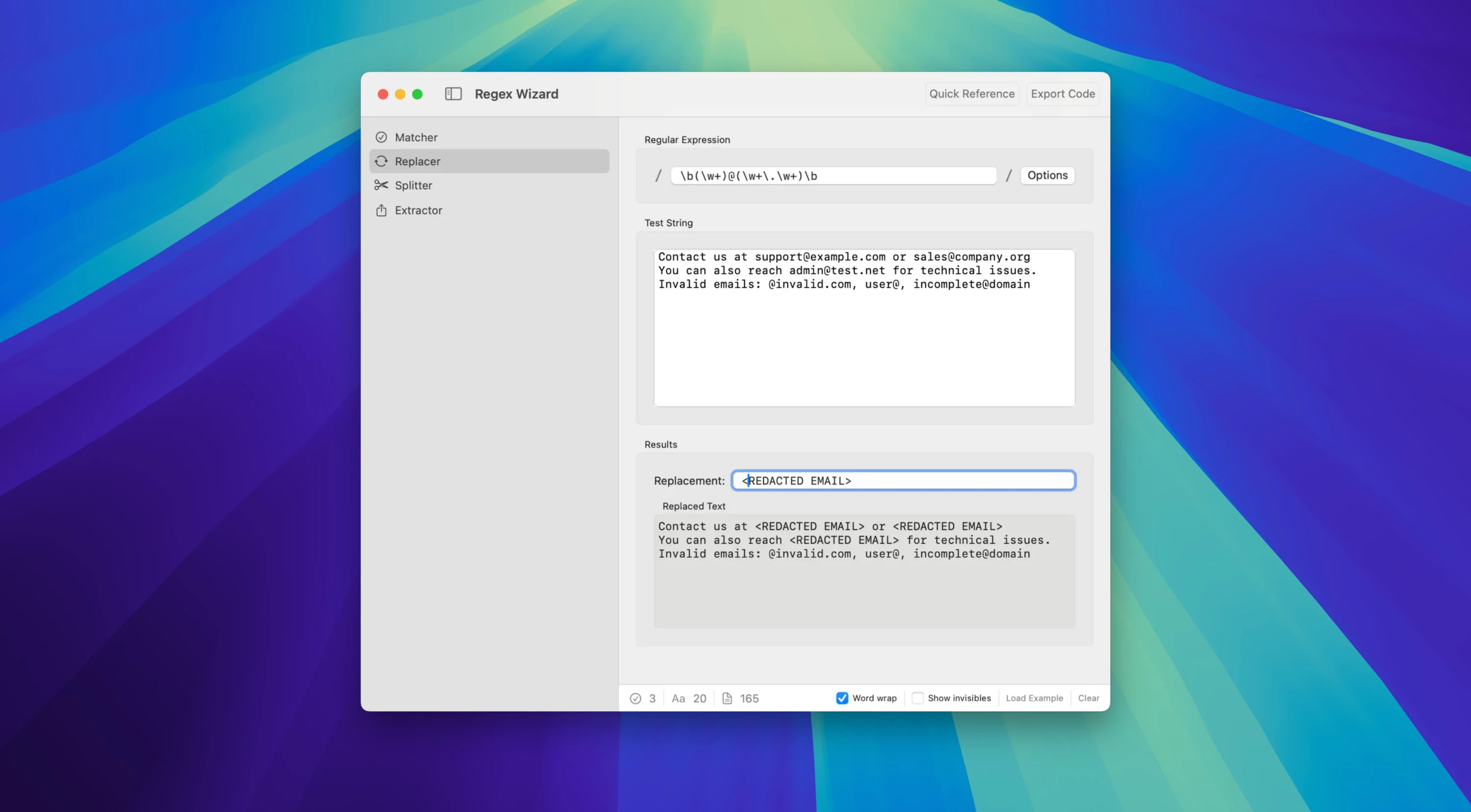 RegEx Wizard 截图 2
