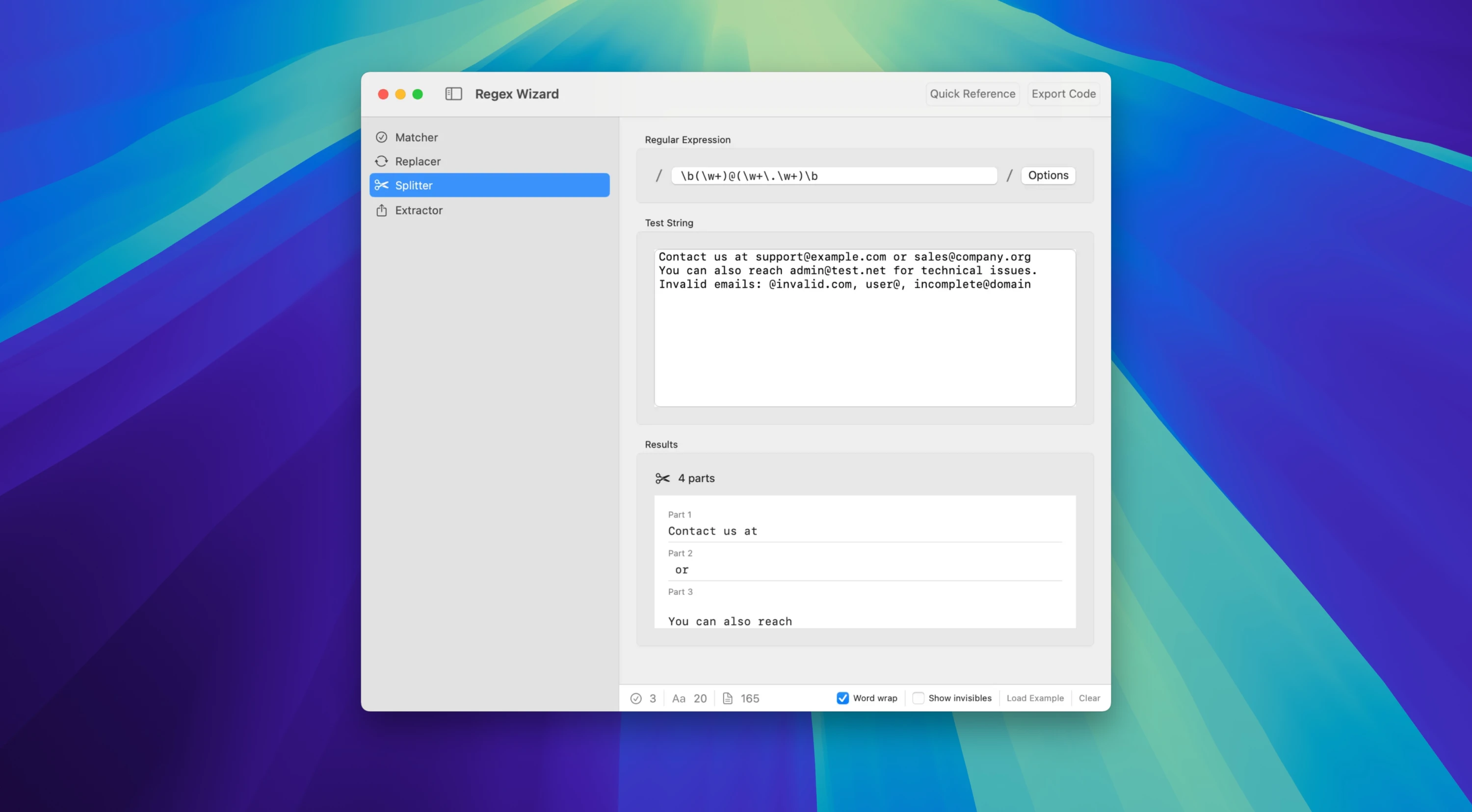 RegEx Wizard 截图 3