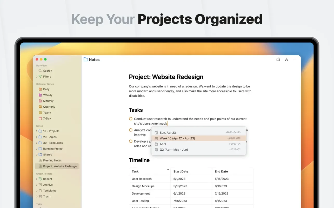 NotePlan - To-Do List & Notes 截图 7