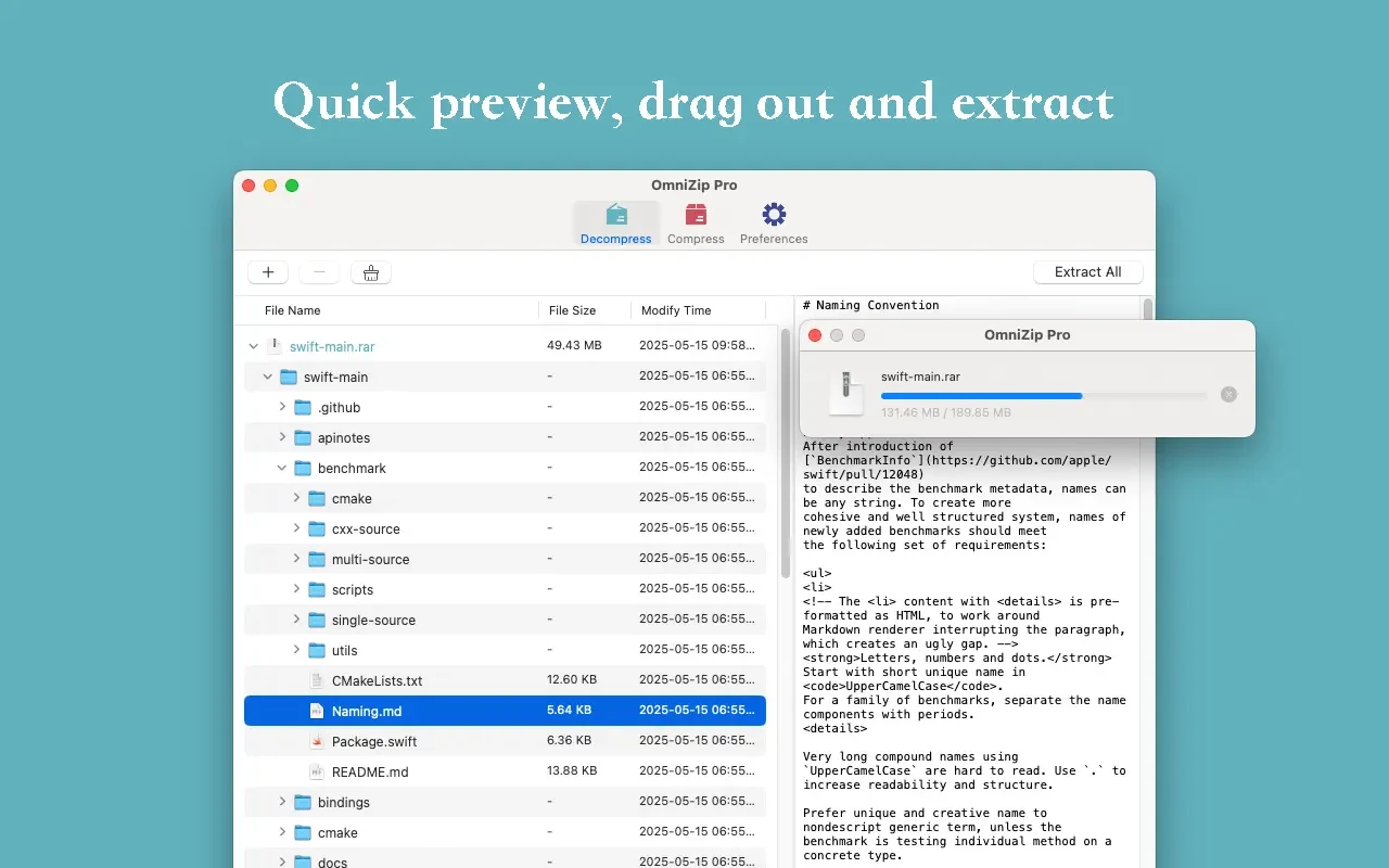 OmniZip - RAR Extractor 截图 1