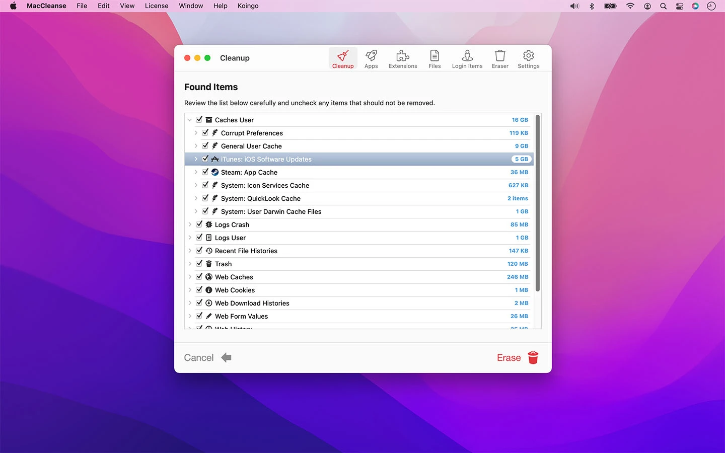 MacCleanse 截图 2