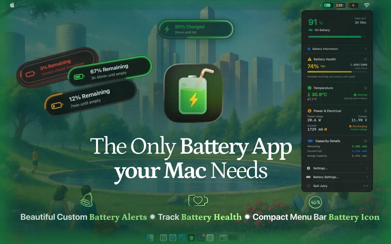 Juicy: Battery Alerts & Health 截图 1