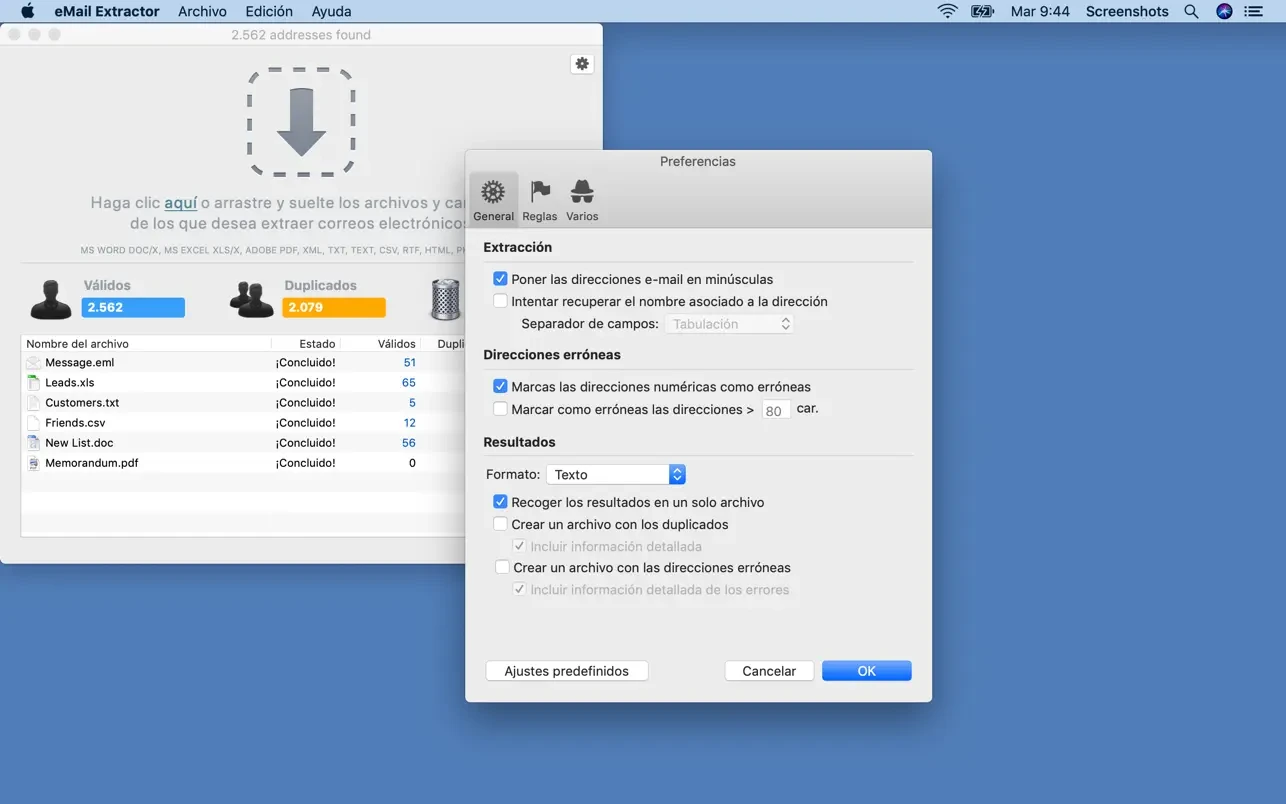 eMail extractor 截图 2
