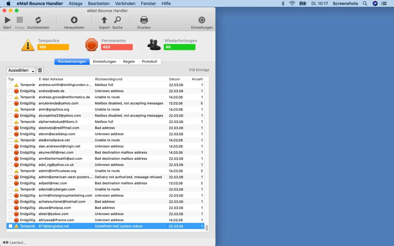 eMail Bounce Handler 截图 1