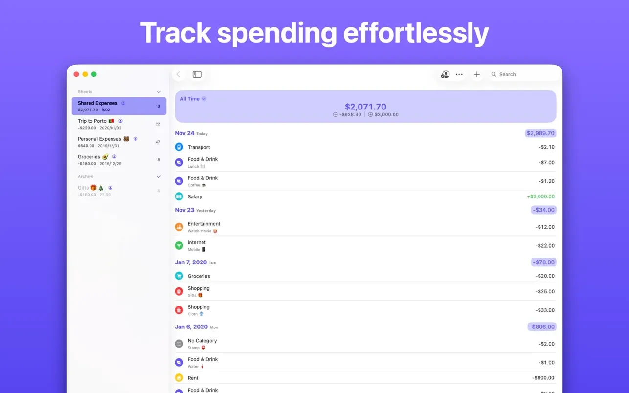 Expenses: Spending Tracker 截图 1
