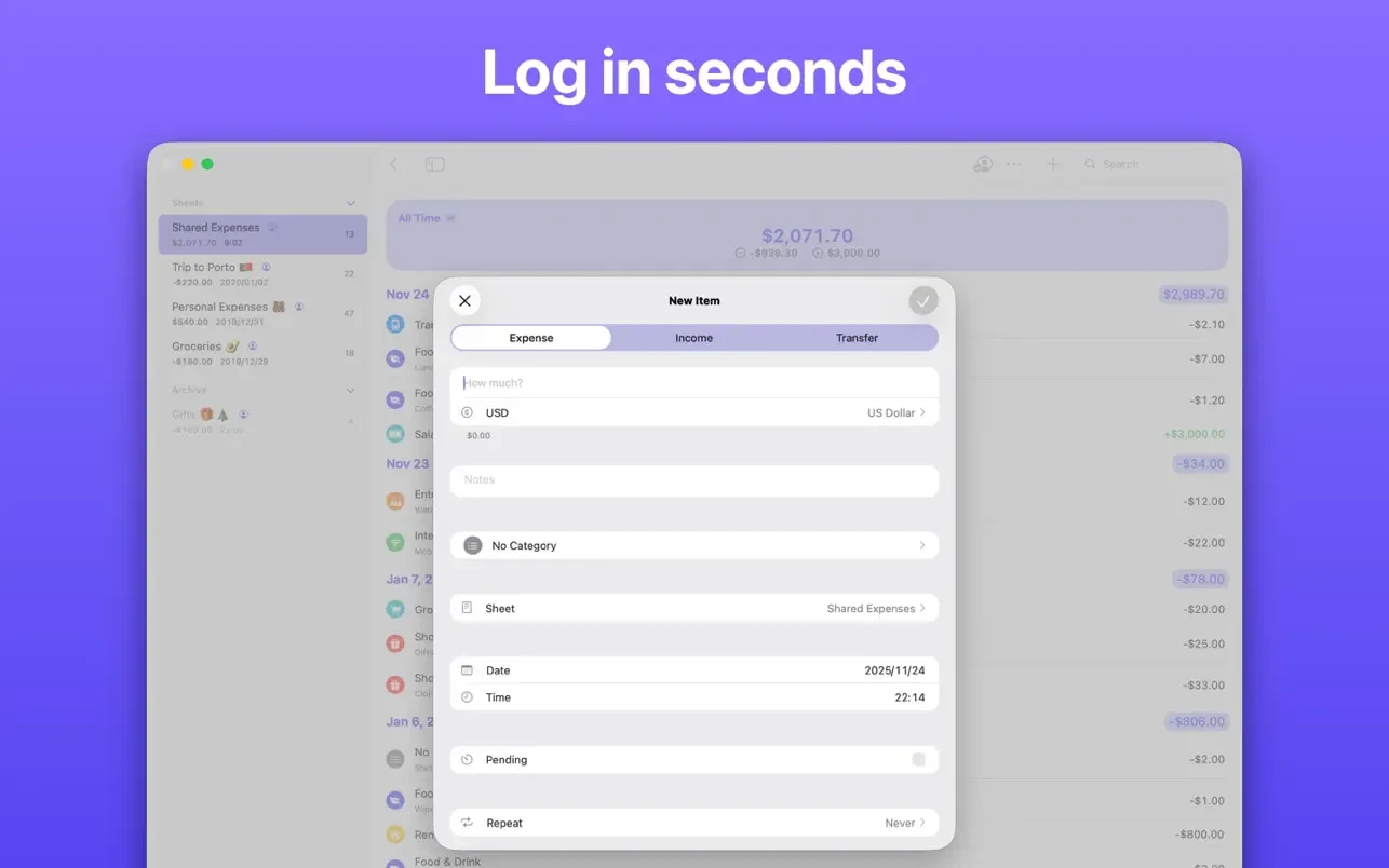 Expenses: Spending Tracker 截图 2