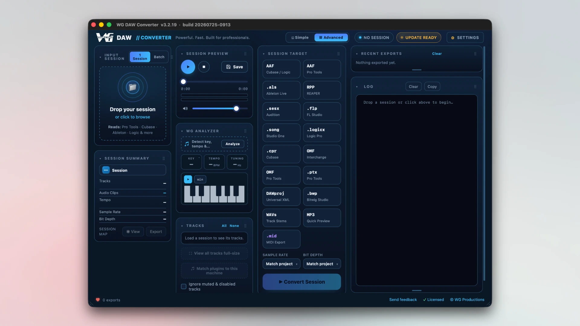 WG DAW Converter screenshot 1