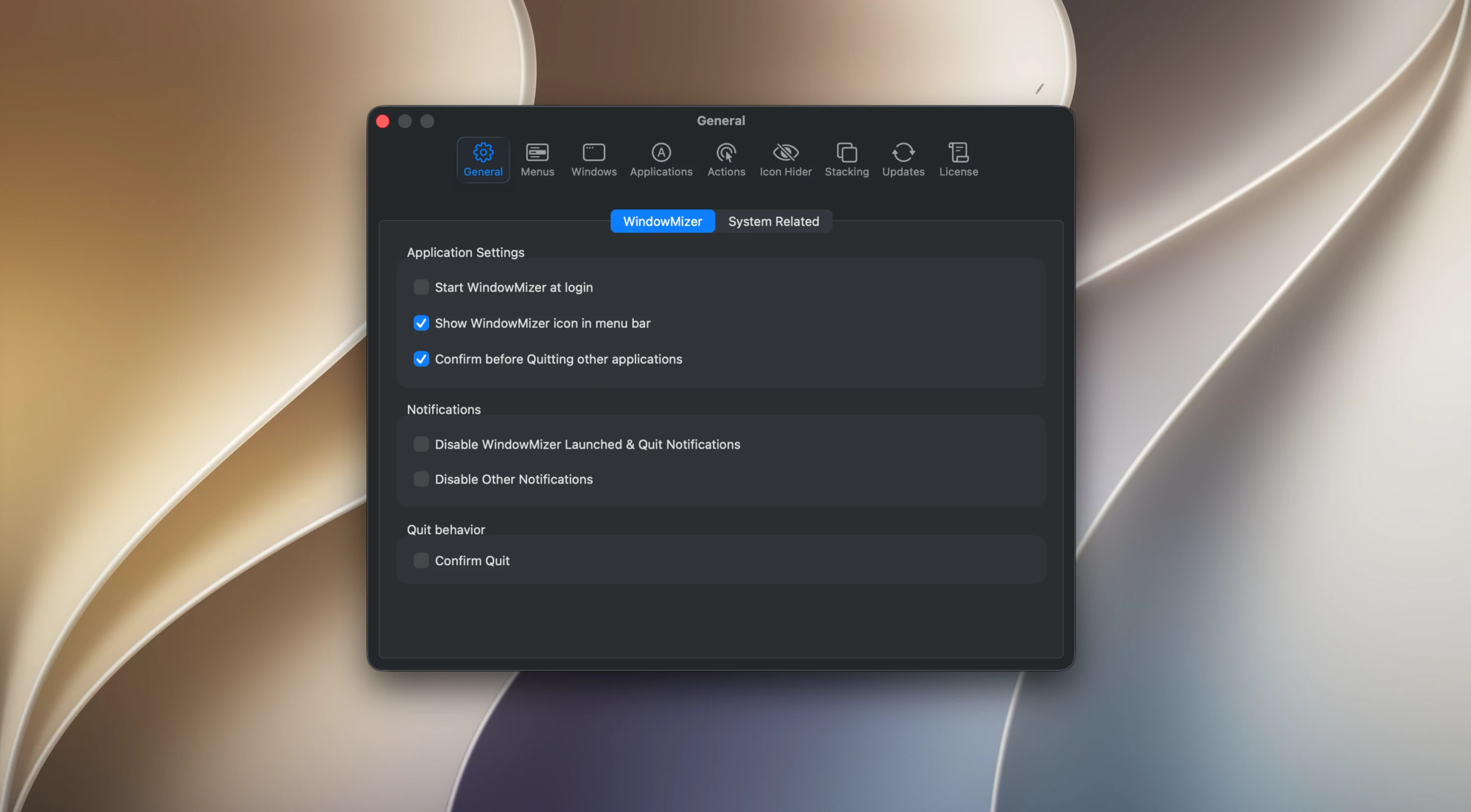 WindowMizer screenshot 1