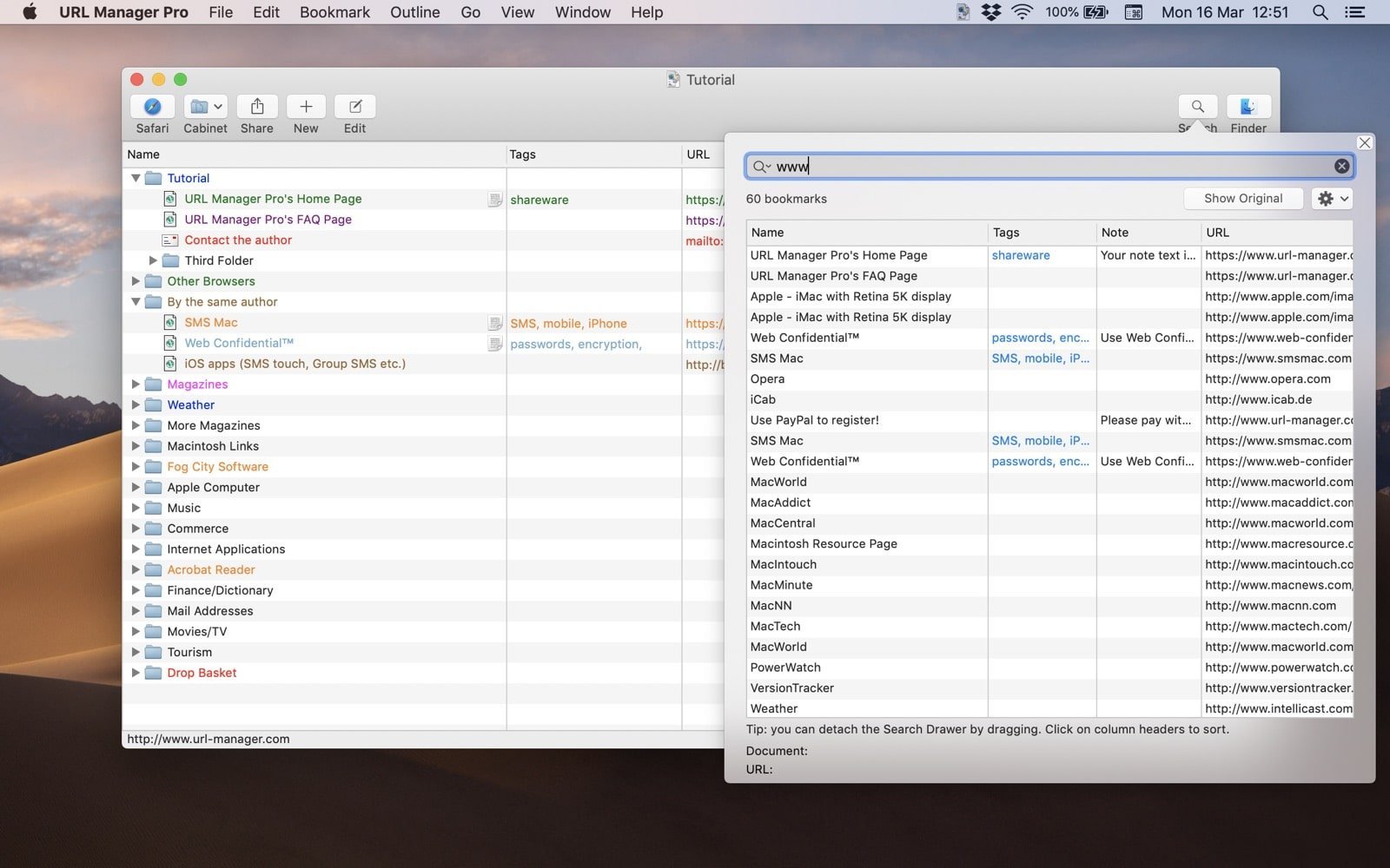 URL Manager Pro 截图 3