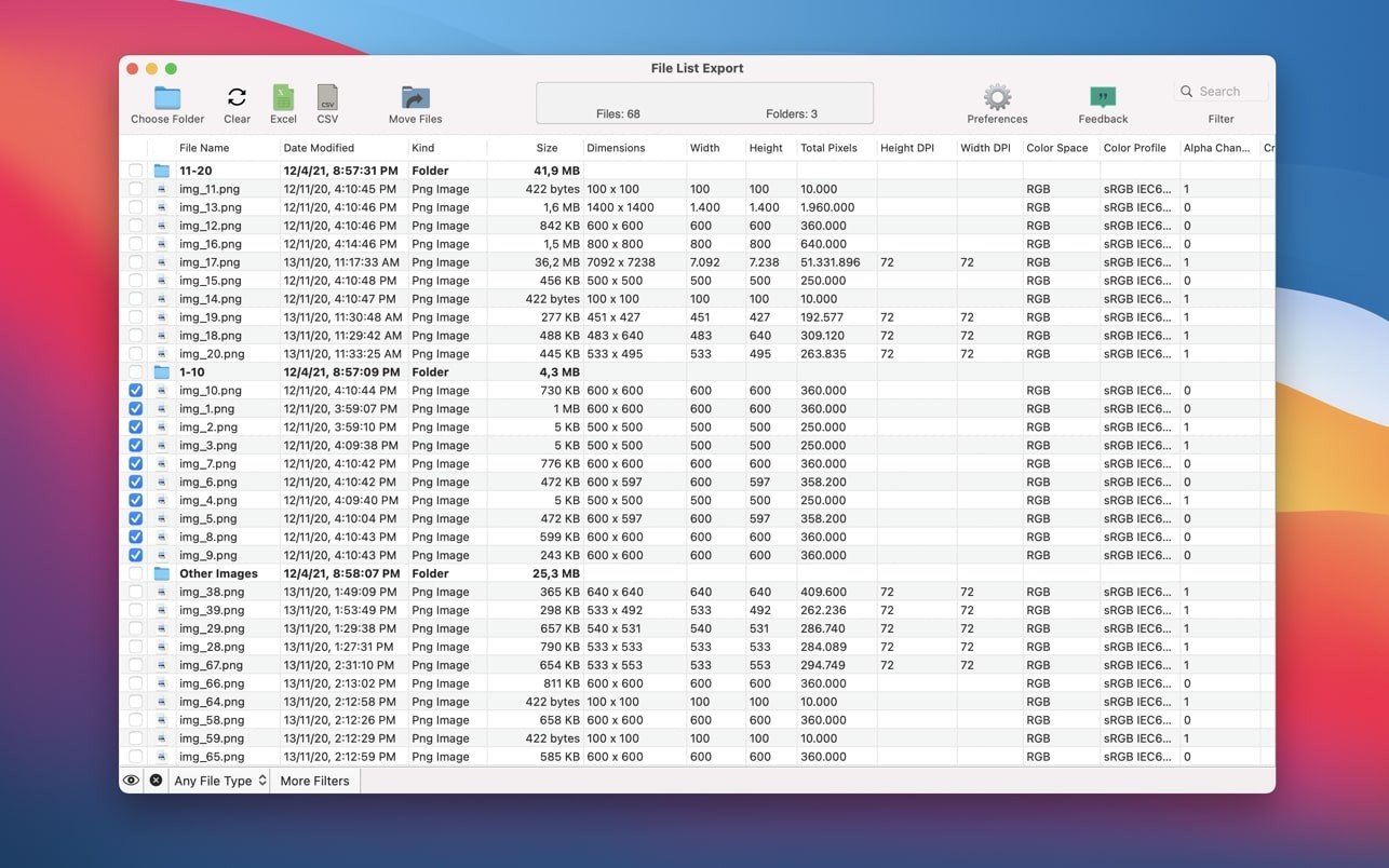 File List Export 截图 1