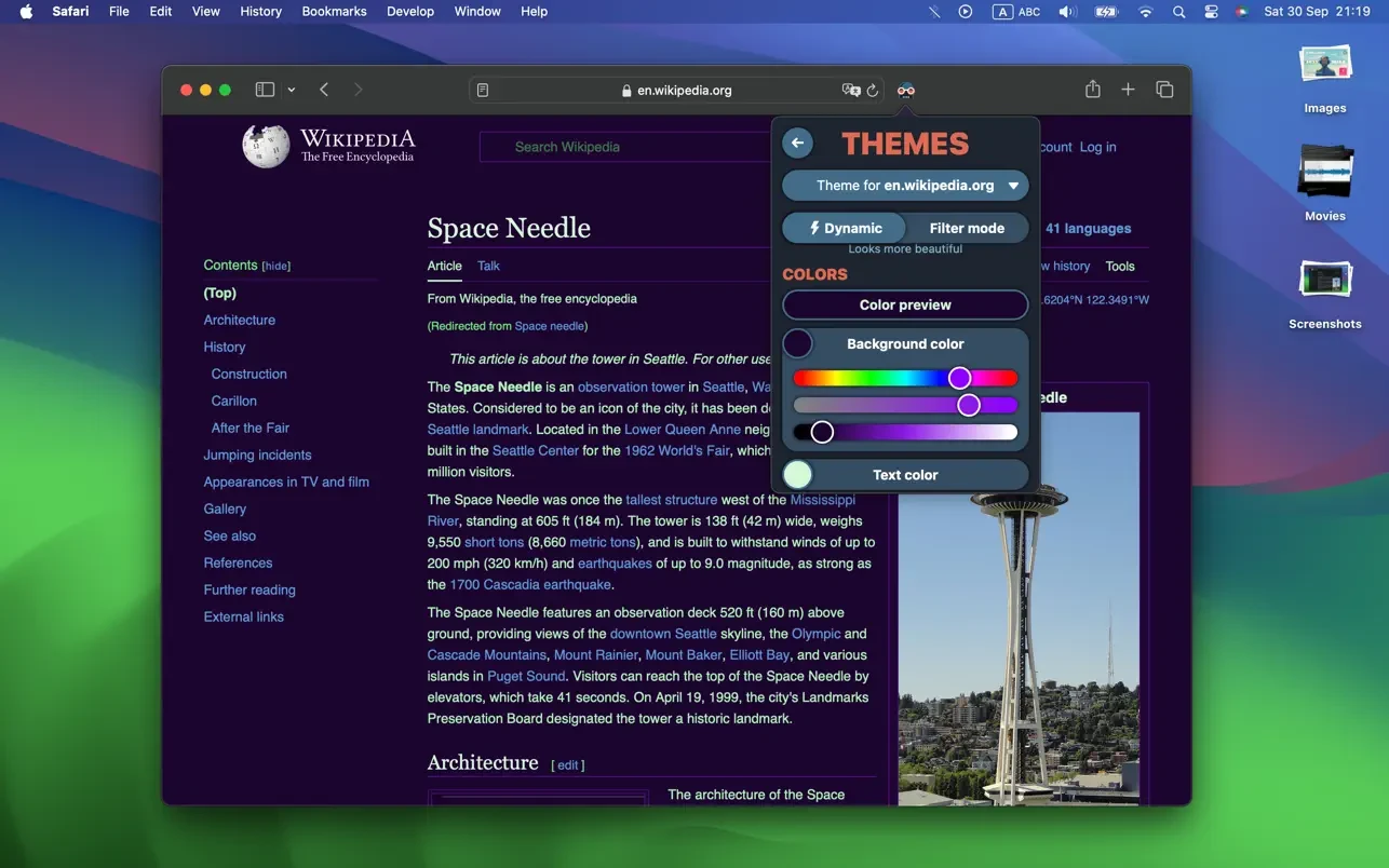 Dark Reader for Safari 截图 2