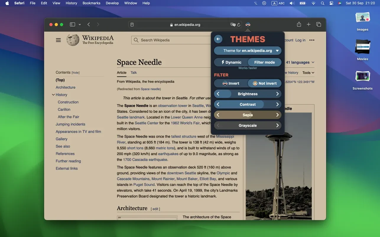 Dark Reader for Safari 截图 3