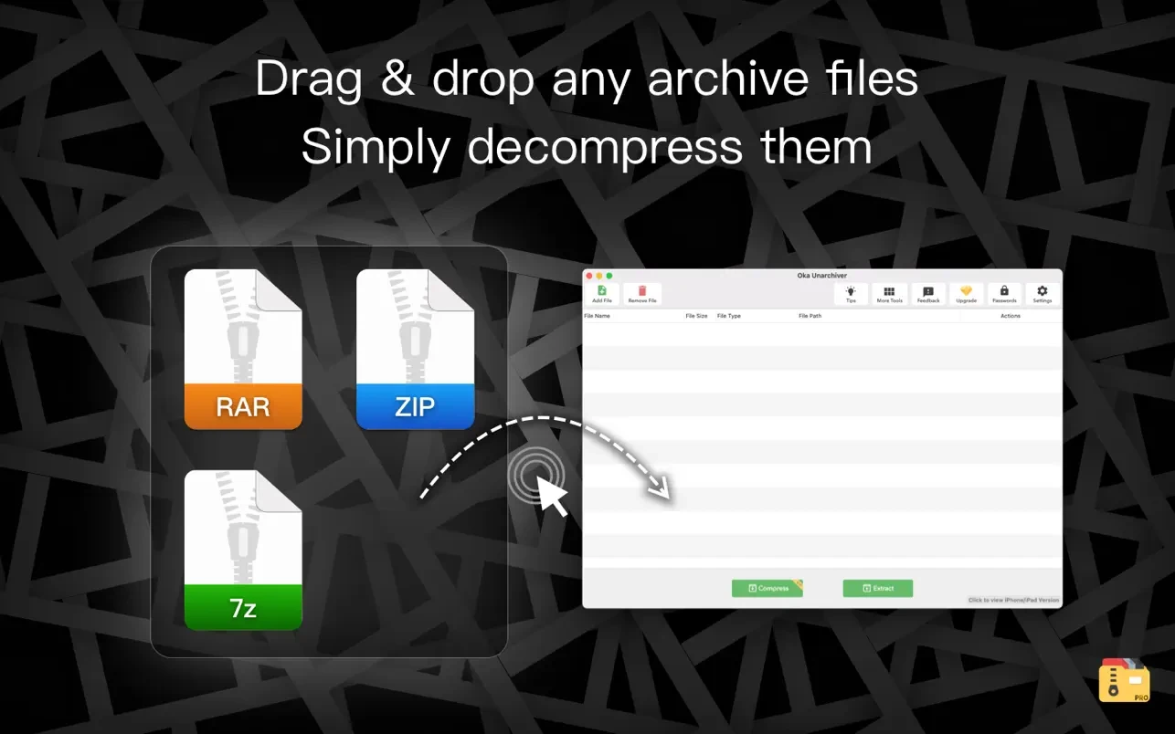 Oka Unarchiver Pro - Unzip RAR 截图 4